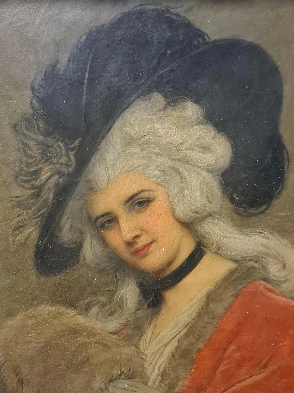 L'elegante con il manicotto di pelliccia e il cappello